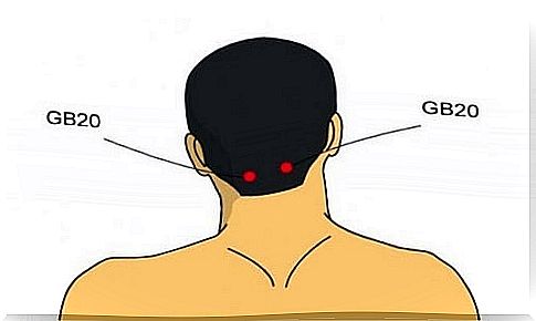 Release of stress through acupressure points of the head