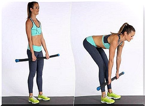 Exercises for toning the thighs such as lifting weights