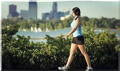 Woman going for a half hour walk