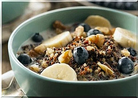 Bowl filled with breakfast cereals