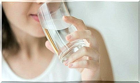 Woman trying water therapy for weight loss