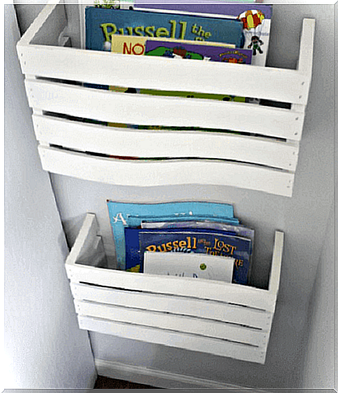 Bookcases from wooden crates