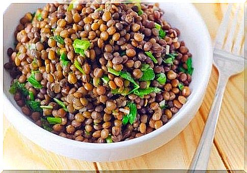 Lentil food with very tasty vegetables