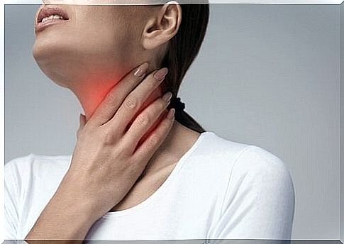 Woman with a sore throat