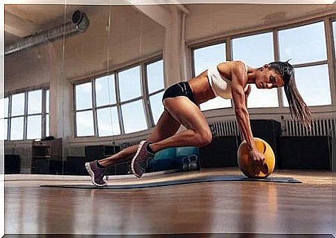 Woman training in the gym